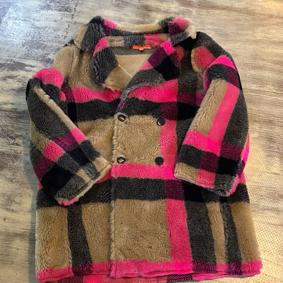 Anthropology Villagalo fake fur plaid coat - Picture 4 of 9